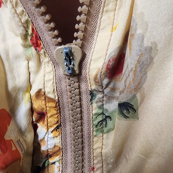 Vintage Details Sportswear Womens Silk Blend Zip Up Bomber Jacket 1X Flawed - Picture 4 of 9